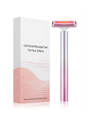 4in 1 Face Eye Massage Wand EMS Microcurrent Vibration Warm Red Light Facial Lift Skin Tighten Brighten Rejuvenation Fade Fine