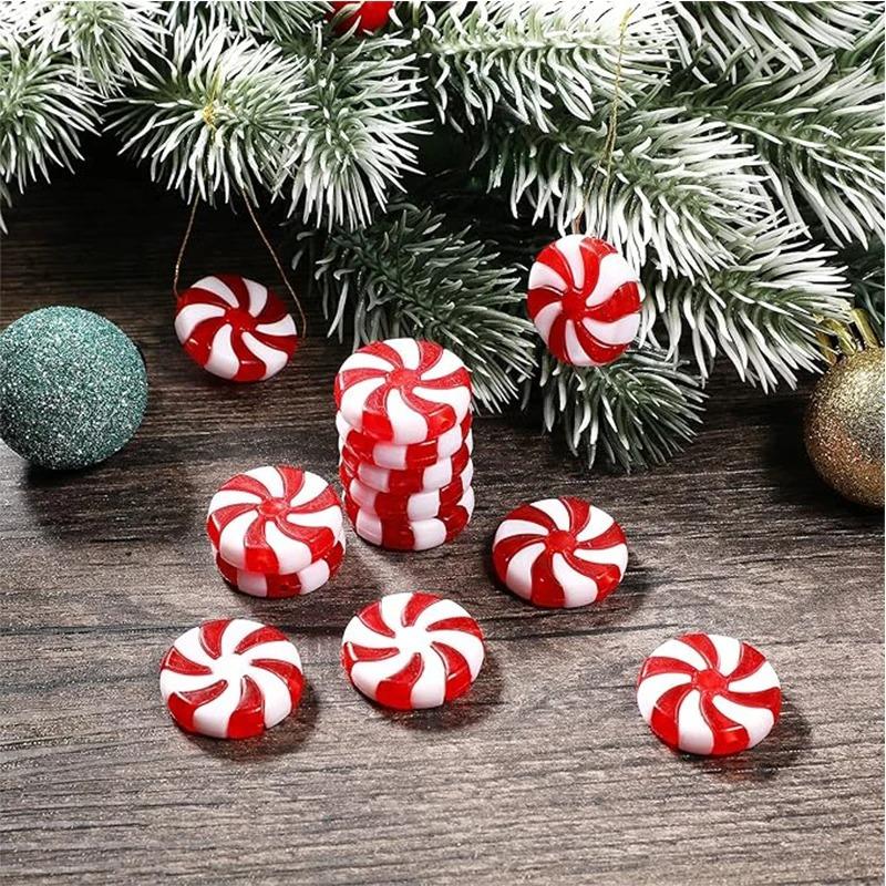 10Pcs Christmas Dceoration 2.5CM Acrylic Candy Xmas Tree Ornaments for Home Decor Party New Year 2026 Navidad Gifts Accessories