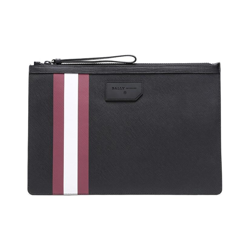 Bally Bollis Red And White Striped Portable Business Commuter PVC Clutch Men clutch Black BOLLIS-LARGE-OF-36 Basic Set (Bag+Dust Bag)