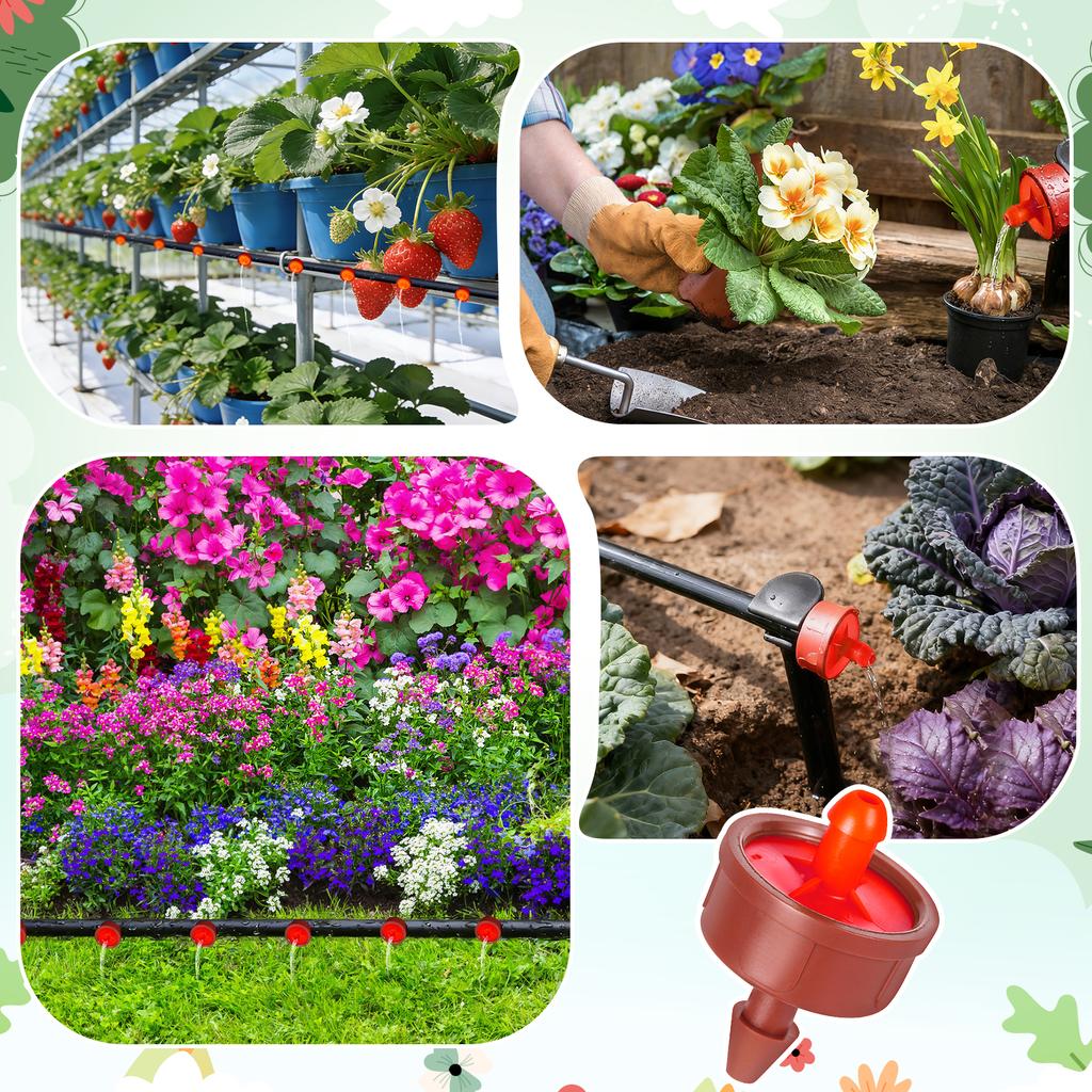 50Pcs 12L16L Steady Flow Dripper Pressure Compensation Drip Emitters Garden Agriculture Greenhouse Drip Irrigation Nozzle