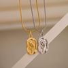 Vintage Fashion Simple Geometric Rose Pendant Necklace For Women Female Boho Gold-plate Snake Chain Choker Jewelry Gift