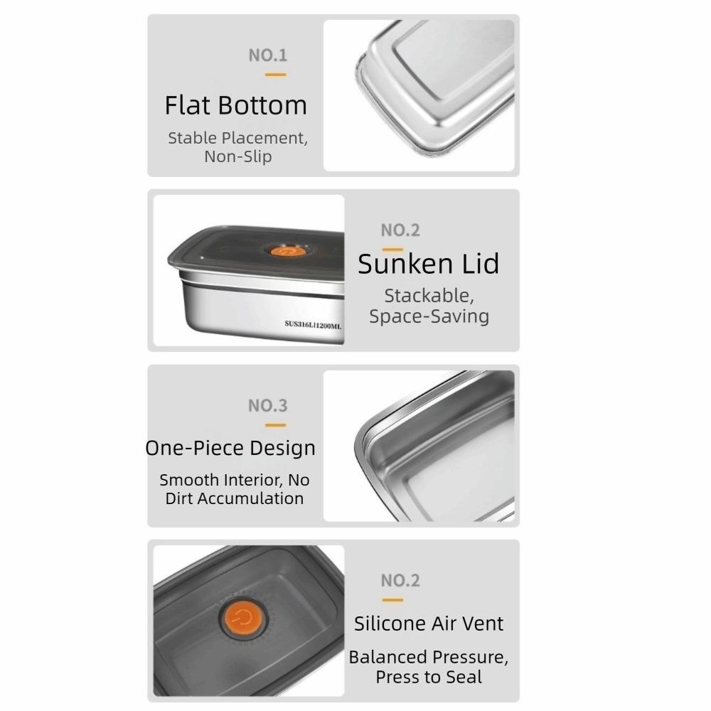 Durable Food Storage Box with Locking Lids Food Container Airtight Food Containers  Barbecue
