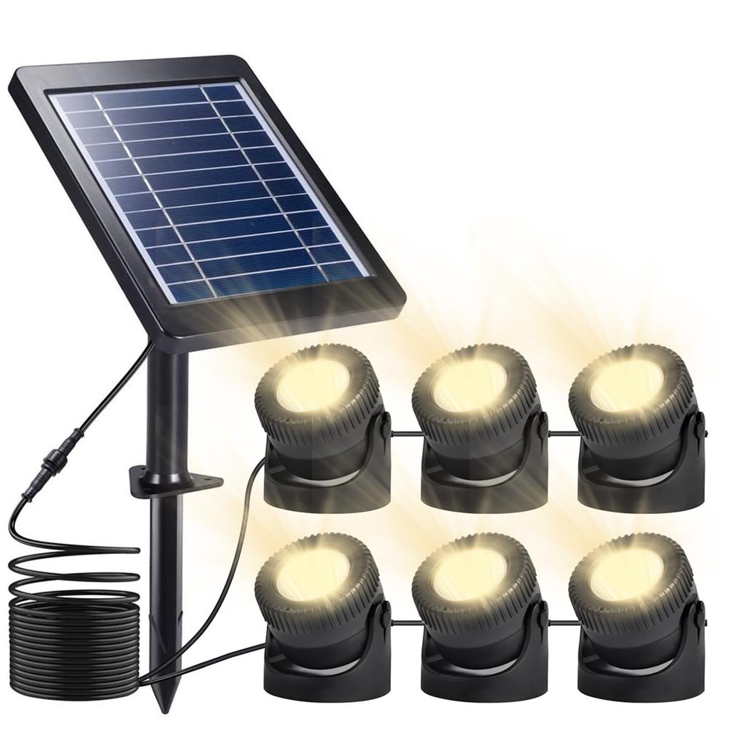 6 Light Solar Underwater Lights IP65 Waterproof Solar Light Outdoor Garden Light for Garden Yard Landscape Pathway Wall Lamp