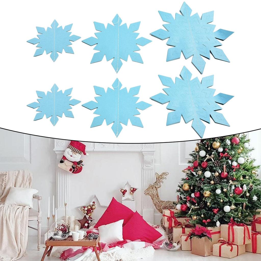 Snowflake Charms for Festive Home Decoration Pack of 6 Sparkling Designs