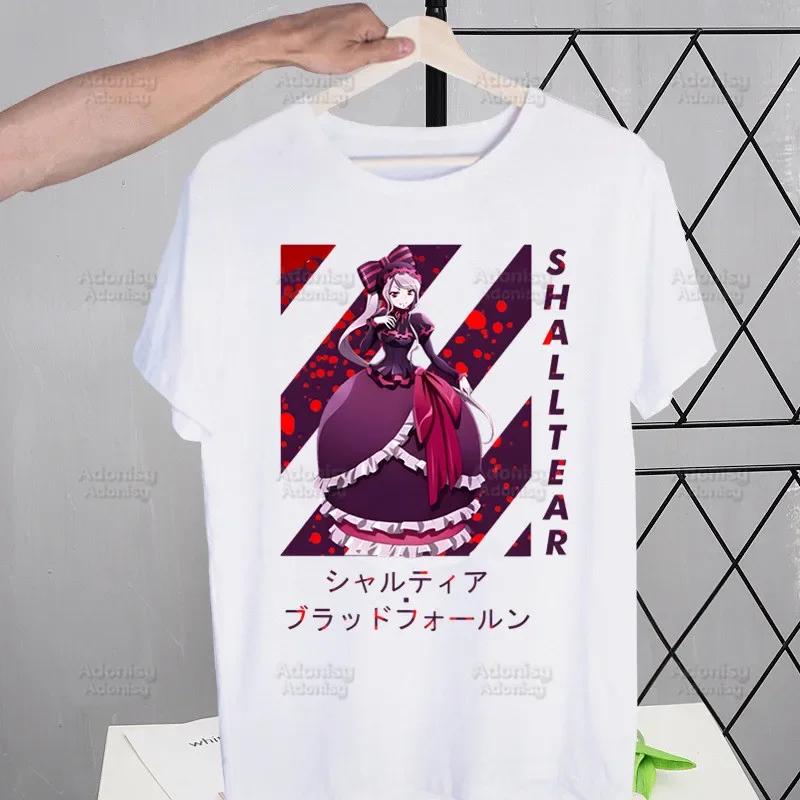 Overlord Anime Albedo T Shirts For Guys O-Neck Short Sleeve Ainz Ooal Gown Momonga T-shirt Regular Men Hip-Hop Tee Shirt