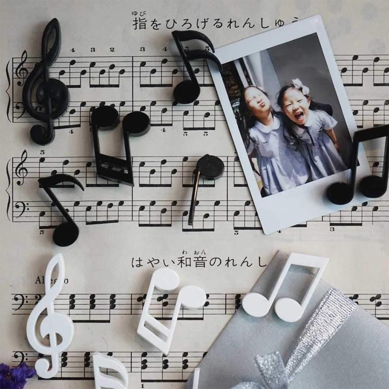 6pcs Personalized and Fun Black White Music Note Refrigerator Magnets Cute Creative Fridge Po Message Magnet Decorative