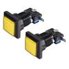 Game Push Button 34x34 Square LED Illuminated Push Button Switch with Micro Switch for Arcade Video Games Yellow-2pcs
