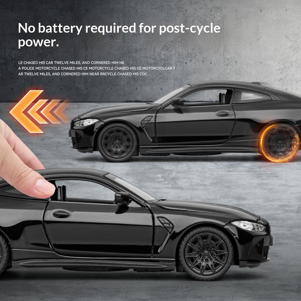 1/32 Metal Die-cast BWM M4 Sports Car Model Pull-back Children's Toy Car Desktop Ornament Halloween Christmas Boy Gift
