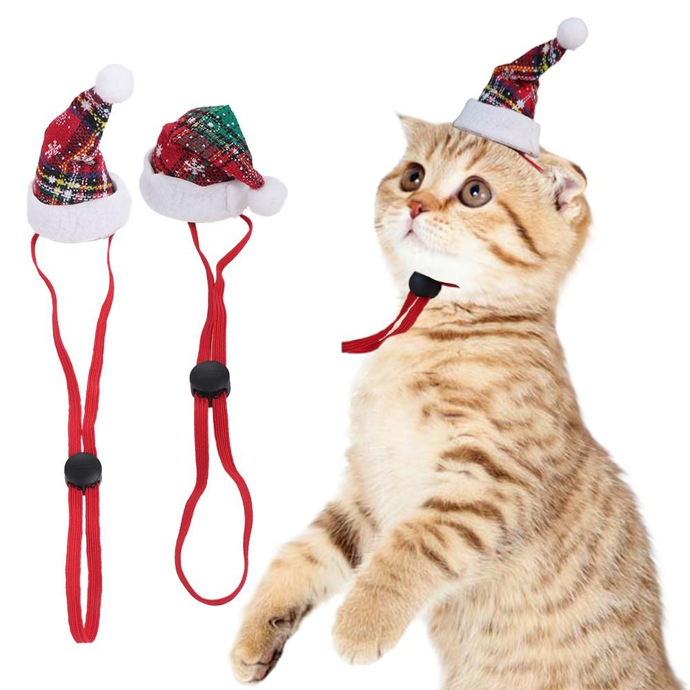 Adjustable Christmas Pet Hat Cloth Puppy Christmas Hat Cat Headgear Hat Christmas