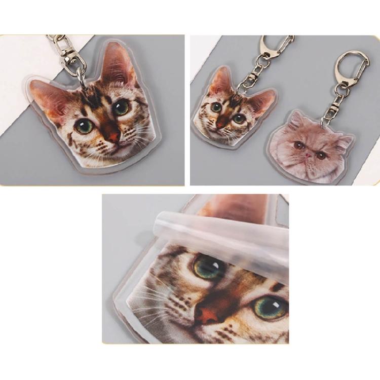 Cartoon Cat Pendant Lovely Animal Shaped Keychain Acrylic Keyring Bag Ornament