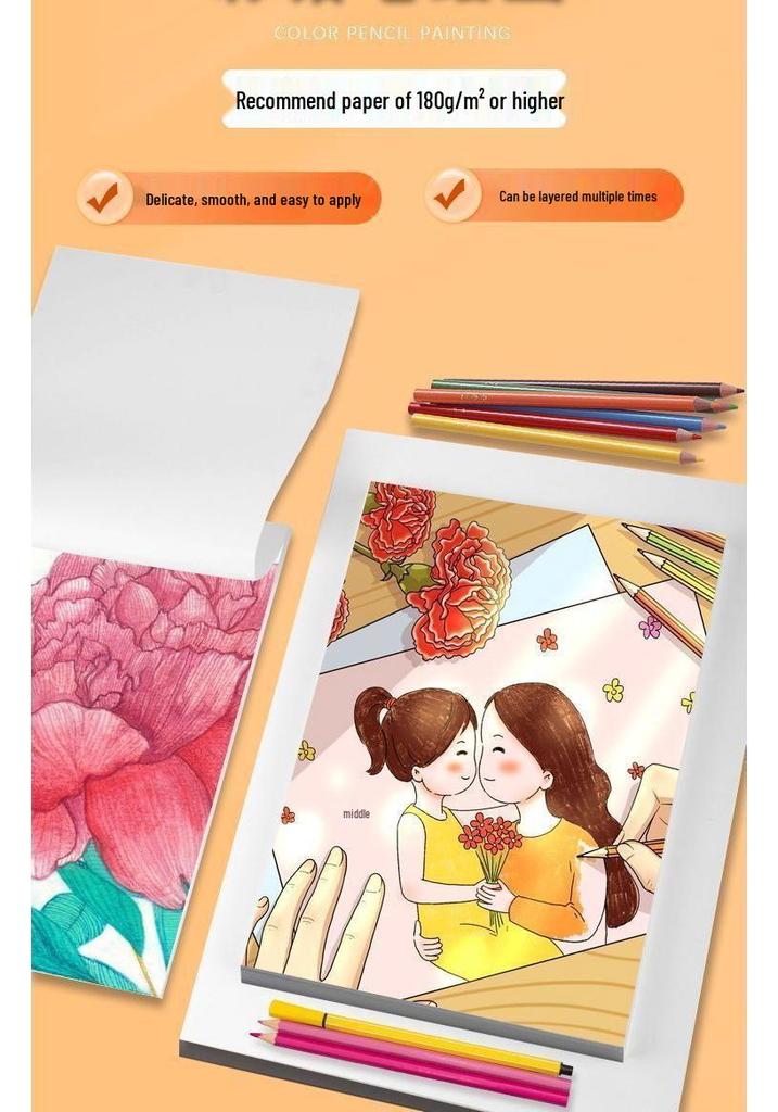 Dutch White A4 Thickened Cardboard: 8K Hand-Painted & A3 Art Paper, 180g