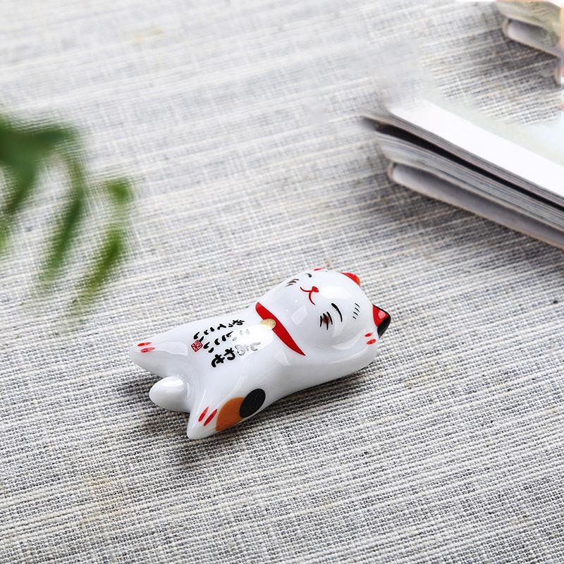 

Kitchen Kitten Chopstick Holder Ceramic Table Decoration Kitchen Tableware Rack Spoon Fork Pillow