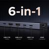 UGREEN Revodok 100W USB PD 4K 60Hz 10Gbps Daten HDMI USB C Kompatibel mit MacBook iPad Thinkpad Rog und Mehr USB-C Hub, 6-in-1, Unterstützung, High-Speed