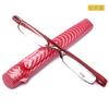High Quality Flip top cover fashion mini spring frame reading glasses resin lens portable pen barrel reading glasses for men and women