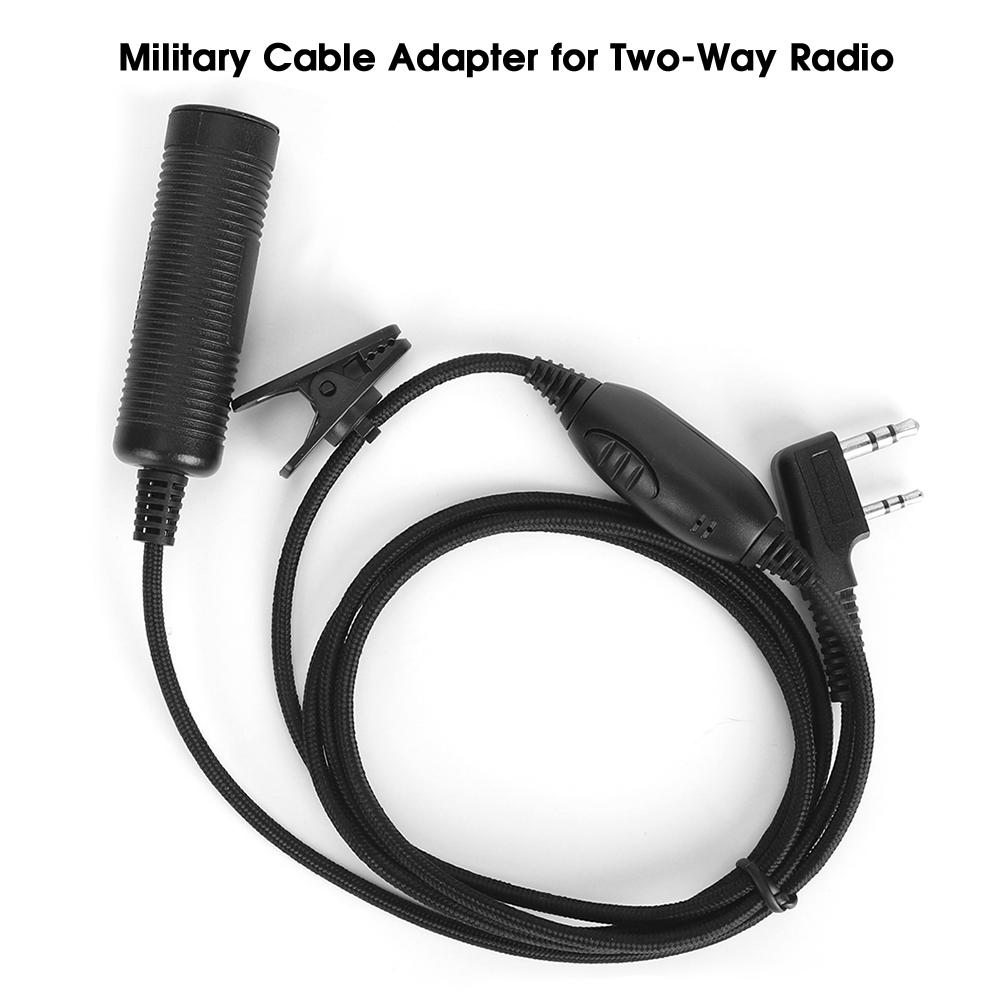 PTT K Head Military Cable Adapter for Baofeng for Kenwood for HYT Two Way Radio