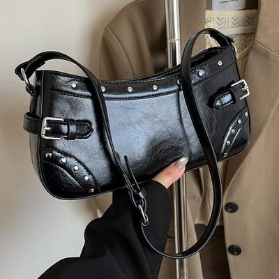 Premium Foreign Style Bag Women's Spring and Summer 2025 New Fashion Niche Messenger Bag Women's Rivet Shoulder Armpit Bag