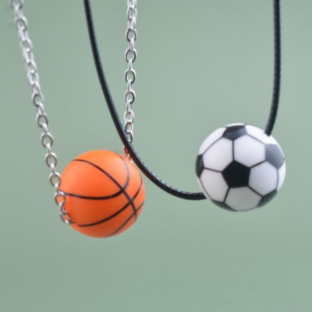 

Silicone Football Basketball Pendant Necklace Stainless Steel Fashion Sport