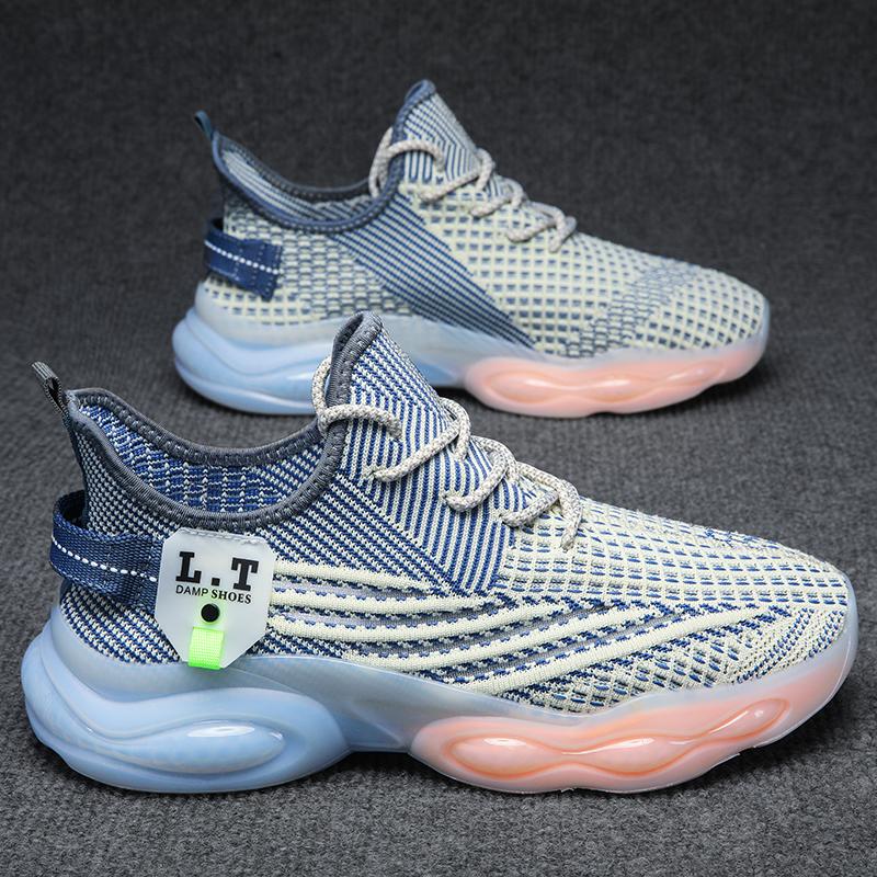 Men Sports Running Shoes Fashion Black Casual Shoes Summer Outdoor Comfort Breathable Mesh Light Shock-absorption Sneakers Men