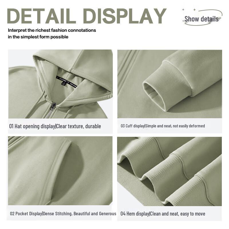 Jeanswest Men's T1005 Hooded Zip-Up Sweatshirt