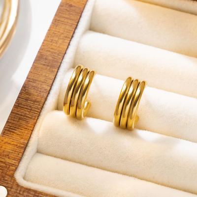 Personalized Trendy Glossy Earrings, High-end Light Luxury Style Geometric C-shaped Earrings for Women