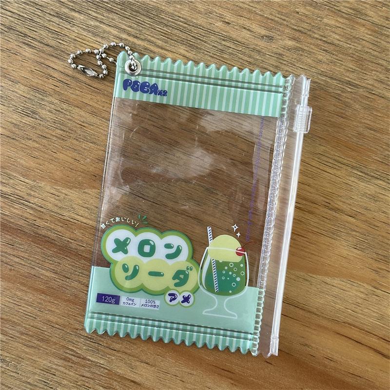 1 Piece 3-Inch Idol Photo Card Protective Cover Card Holder Chain Candy Bag Ins Card Holder Transparent Photocard Holder
