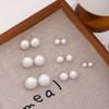 French Elegant High-End Light Luxury Pearl Stud Earrings, Niche Simple Design Earrings For Women