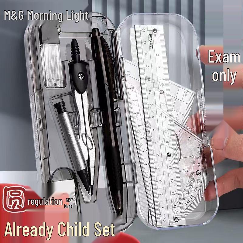 

Eight-Piece Geometric Drawing Set: Compass, Rulers, and Triangle in Square Box 7-piece set ACS90806