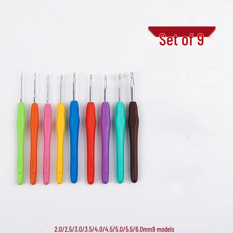 Colorful Soft Handle Crochet Hooks, Chunky Sweater Needles & Yarn Doll Crochet Tool Set for Hand Knitting
