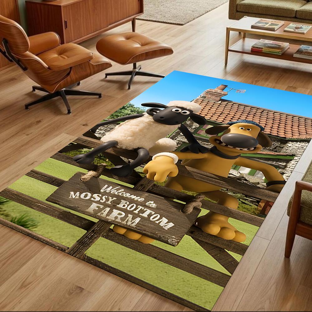 Shaun Sheep Washable Door Mat Durable Anti-slip Backing Non-slip Bottom Pet-friendly Living Room Elegant Luxury Rug Holiday Home Gift