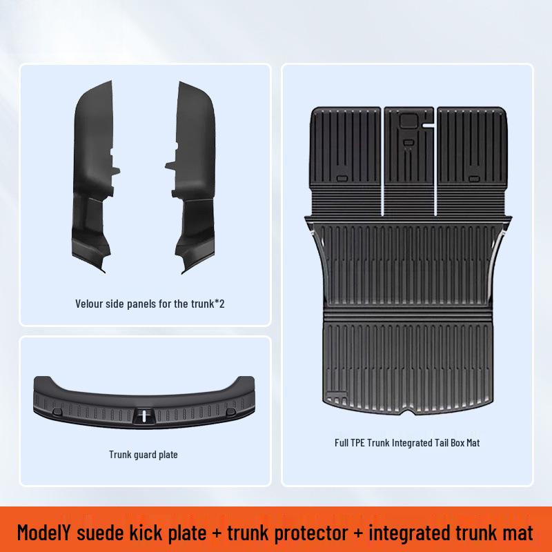 Tesla Model Y Kofferraumschutz & Kohlefaser Heckklappenschweller