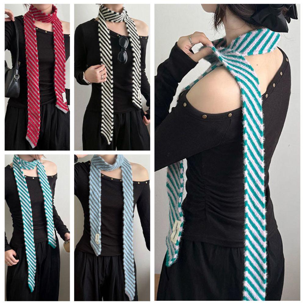 180cm Women's Knitted Scarf Soft Long Tie Scarf Casual Neck Warmer Costume Accessories