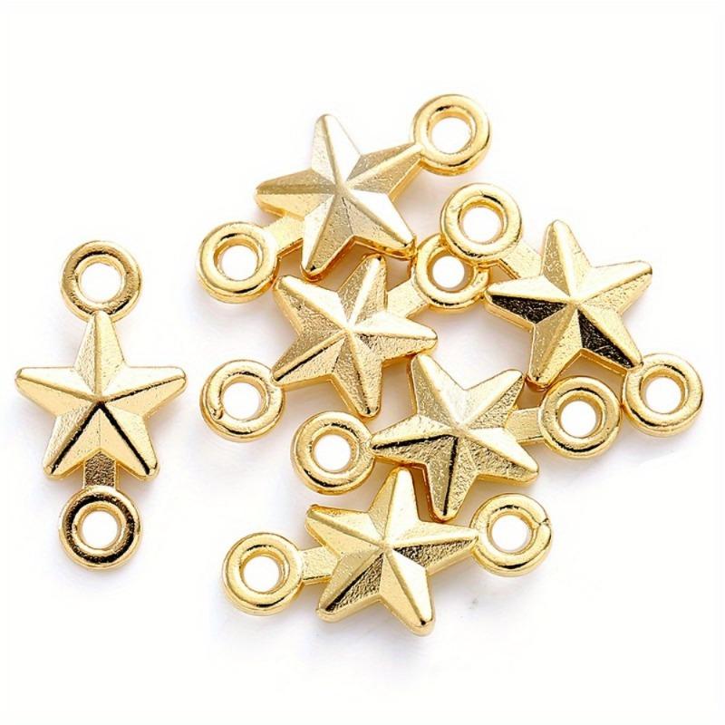 100 Stück/Beutel 15x7mm Fünfzackiger Stern Stil Verbinder Handgefertigte Anhänger Anhänger DIY für Armband Halskette.