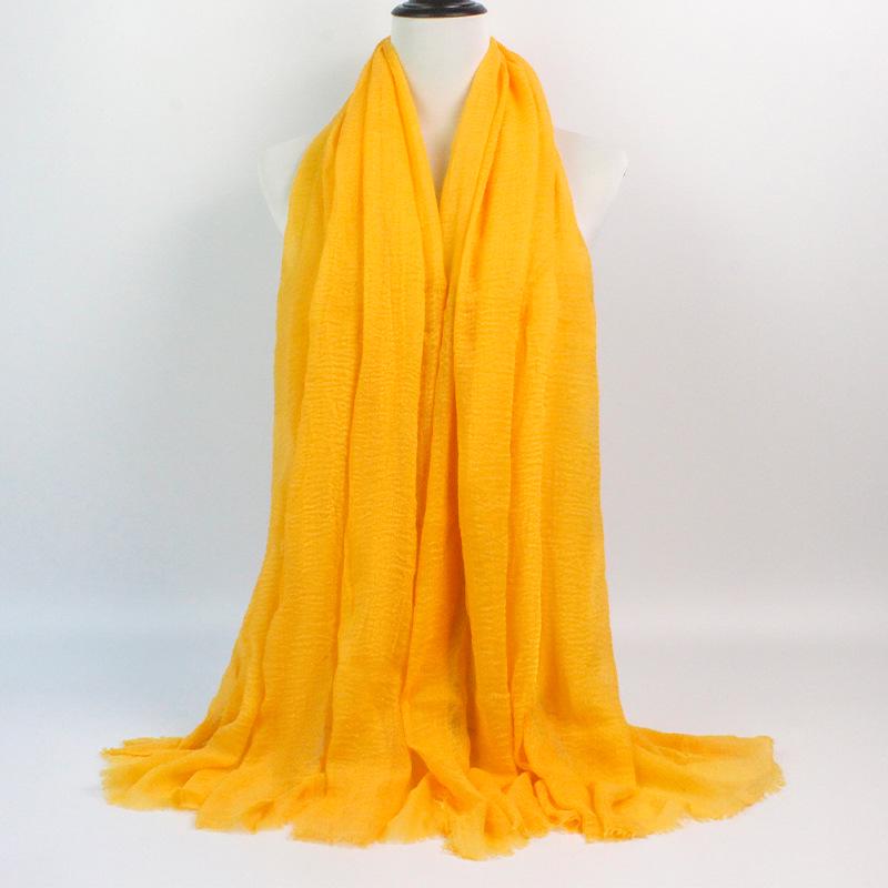 Crinkled Rayon Scarf Shawl: Solid Color, Natural Wrinkle, Fringed, Beach Towel, Bride/Bridesmaid/Party Evening Dress Accessory.