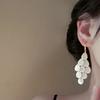 1 Pair Of Niche Design Shell Tassel Earrings, Retro High-End Temperament Earrings For Women