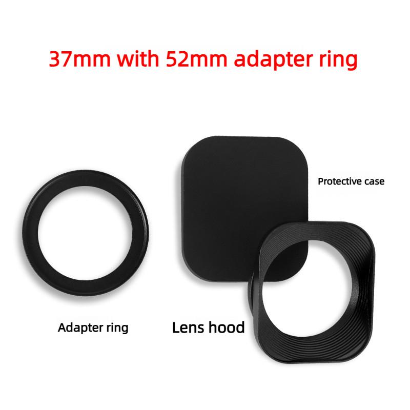 

Camera Metal Square Lens Hood 37mm 39mm 40.5mm 43mm 46mm 49mm 52mm for Canon Nikon Sony Fujifim X-T5 Leica SLR DSLR Accessories 37mm