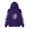 Attack on Titan Freedom Wings Hoodie Unisex Fleece Sweatshirt Survey Corps Logo Gothic Vertical Text Both Sleeves Autumn Winter Pullover