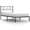 VidaXL Cadre de lit métal avec tête de lit noir 90x200 cm 355260