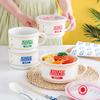 Japanese Ceramic Noodle Bowl with Lid and Handle Large Capacity Cute Design for Instant Noodles Soup Rice Home Dorm