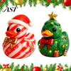 Christmas Party Favor Gifts Duck Figurine, Resin Sculpture for Holiday Home Decor, Cute Table Centerpieces Desktop Ornaments with Festive Elements
