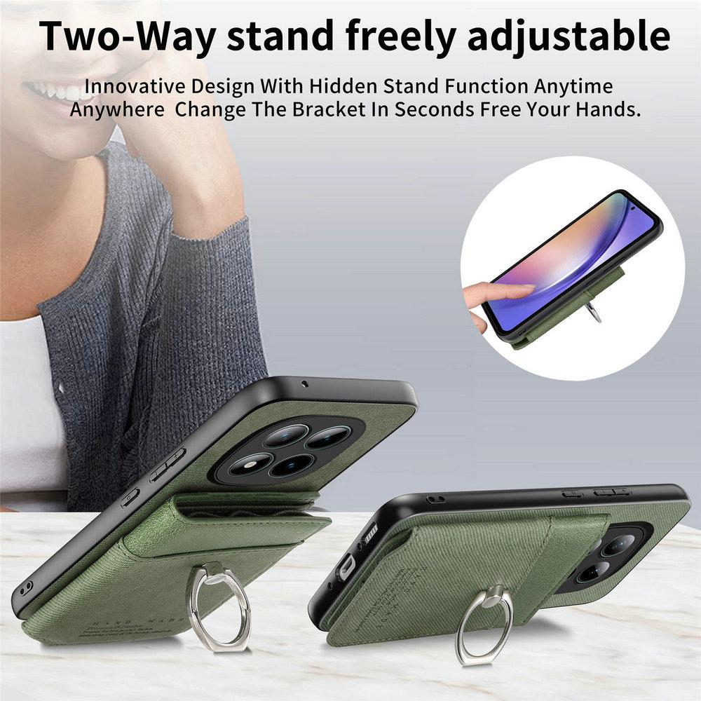 Custodia Anello in Pelle con Carta RFID per Xiaomi Redmi Note 15 Pro Plus 5G 4G 2026 Custodia Lusso Mi Phone Note 14 15 Pro+ Copertura Posteriore Portafoglio