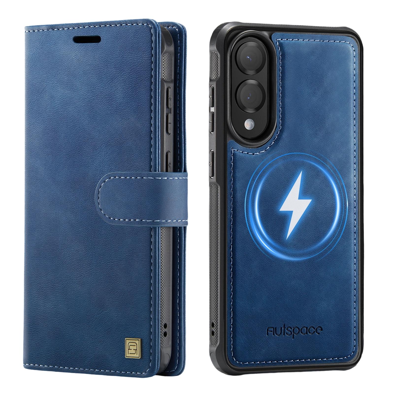 AUTSPACE A05 For Samsung Galaxy S25 Edge Case Wallet Stand Detachable Leather Magnetic Phone Cover