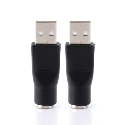 2 pezzi Adattatori Convertitore Connettore da USB 2.0 A Maschio a PS2 Femmina per Tastiera Mouse Computer PC