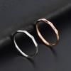 2mm Diamond Minimalist Titanium Steel Ring for Women Elegant Fashion Jewelry