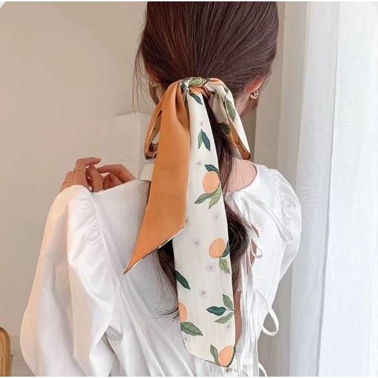 Silk Scarf Headband French Braided Hair Ribbon Versatile Ponytail Streamer Headgear Bag Decoration