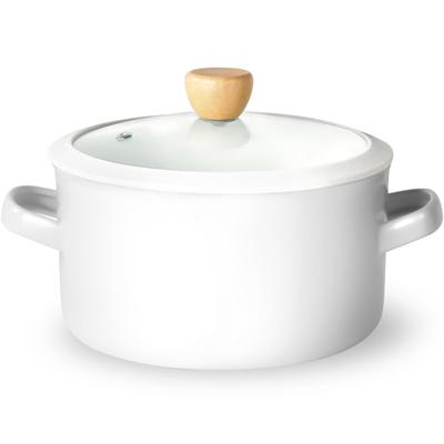 atRise 18cm Enamel Pot with Compatible See-Through Lid, Single-Serving, Gas/IH (Asagasumi)