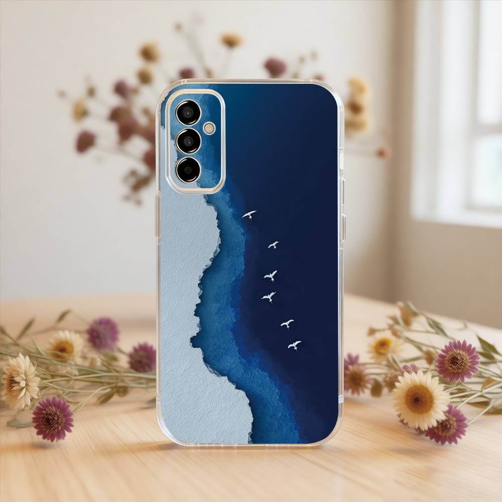 Sea Phone Case For SamsungA10,12,20,21S,30,31,40,50,51,52,70,71 Transparent Cover