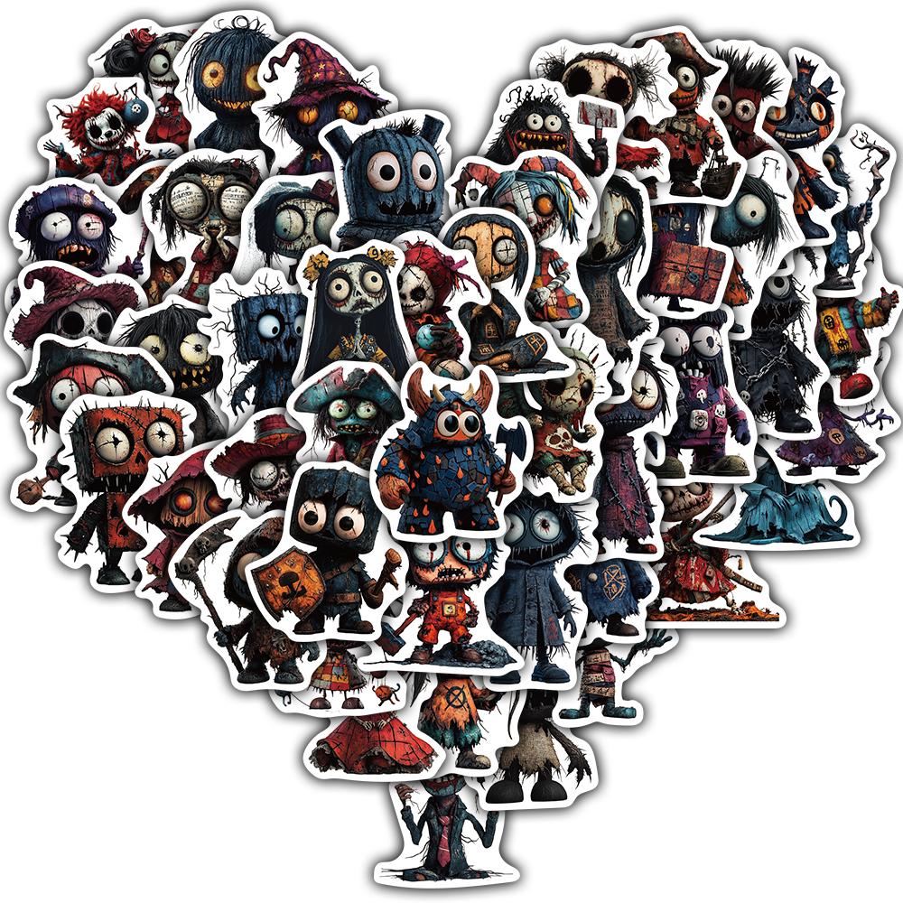 

50/100PCS Terror Style Art Sticker Laptop Luggage Waterproof Decoration Aesthetic Community Dormitory Phone Art Stickers Decals
