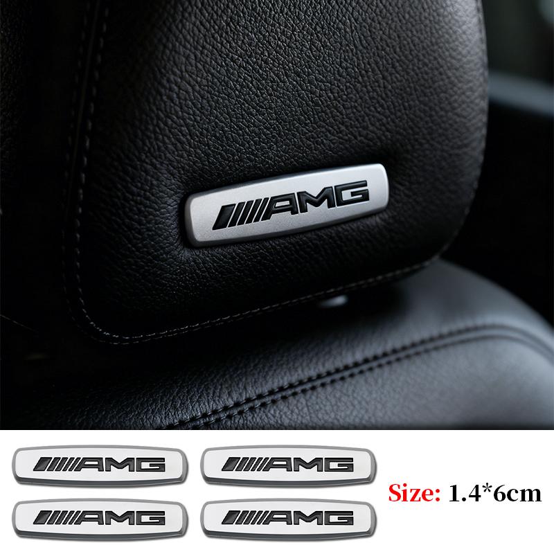 3D Premium ABS Auto Sitz Rückenlehne Kopfstütze Emblem Abzeichen Aufkleber Für Mercedes Benz AMG Maybach Brabus Innenraum Styling Zubehör AB4