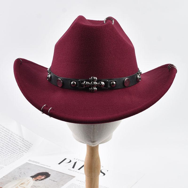 Unisex Solid Color Roll Up Brim Felt Fedora Hat Vintage Western Cowboy Hat Outdoor Travel Cowgirl Hats