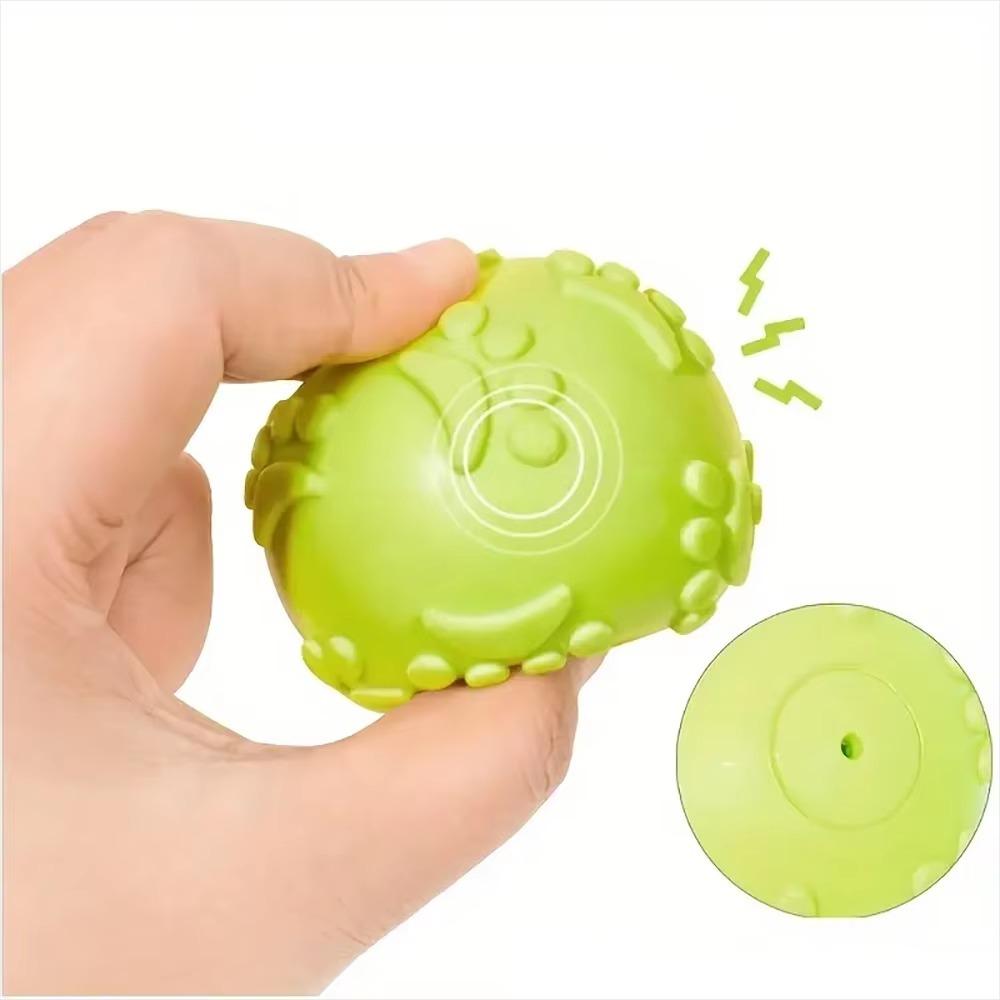 TPR Squeaky Paw Print Ball Interactive Pet Toy Fun Sound Chew Play for Dogs Teething Boredom Relief
